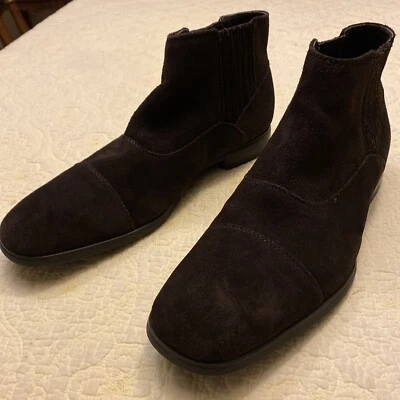 Botas de gamuza Calvin Klein Chelsea marrón chocolate para hombre 12M Foto 1 de 4