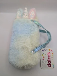 Claires Club Sunglass case Unicorn ombre pastel rainbow sequence ears 3x5 w/ tag - Picture 1 of 9