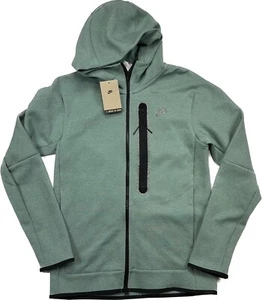 Nike Tech Fleece Full Zip Hoodie Lime Ice Green Grey DR9150-361 Mens Size Medium - Picture 1 of 7