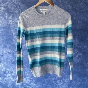 C & C California Pullover Cashmere Sweater S Blue Stripe Colorful Y2K - Picture 1 of 3