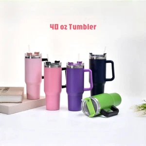 40 oz Water Bottle with Handle & Flip Straw Leak Resistant Tumbler Reusable - Picture 1 of 12