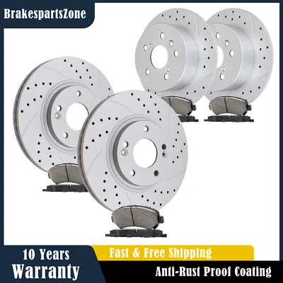 Pastillas de rotores de freno delanteras traseras para Kia Optima Hyundai Sonata 11-15 ranuradas perforadas Foto 1 de 4