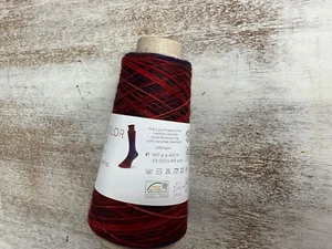 Laines du Nord WATERCOLOR SOCK fingering Yarn - 458 yards color 105 RED BLUE - Picture 1 of 2