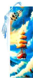SHIP BOAT BIRDS UNIQUE EXQUISITE LAMINATED BOOKMARK - Picture 1 of 1