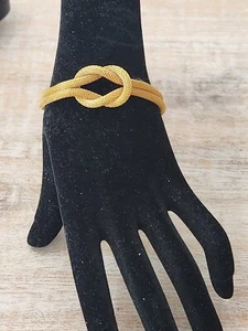 Goldfarbenes Knoten Armband 2 Strang. Siehe Juweliermarke - Bild 1 von 7