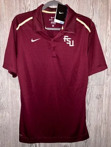 NIKE Florida State FSU Seminoles Elite Coaches Garnet Gold Polo Shirt NEW Mens S - Picture 1 of 4