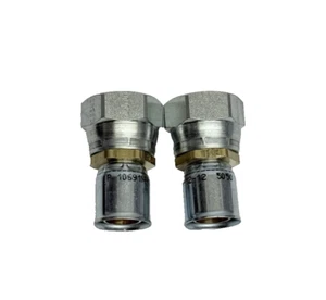 Lot Of 2, Parker 10691N-12-12 Female Swivel Adapter 3/4JIC X 3/4Hose Brass/Steel - Picture 1 of 7