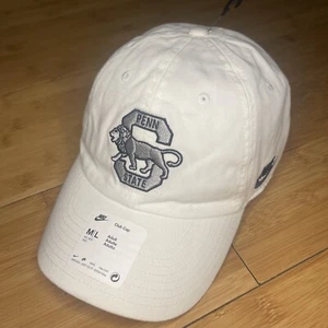 Nike Club Penn State Nittany Lions PSU White Retro 1855 Strapback Dad Hat Cap VG - Picture 1 of 13