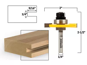 1/4 Zoll Schlitzfräser Router Bit Baugruppe - 1/4 Zoll Schaft - Yonico 12107q - Bild 1 von 1