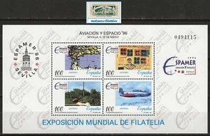 ESPAÑA 1996. EDIFIL 3433. SERIE COMPLETA HOJITA "AVIACIÓN Y ESPACIO '96". MNH*** - Imagen 1 de 1