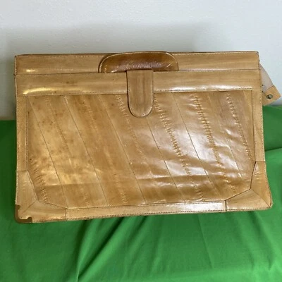 PIEL DE ANGUILA RUBIA 70’S 70’S 80’S VINTAGE ASA SUPERIOR CARTERA BOLSO 16X11” Foto 1 de 4