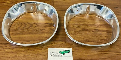 Camaro 70-73 Headlamp Bezels Pair 70 71 72 73 Headlight trim Head Lamp Light - Image 1 of 4