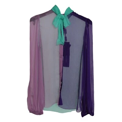 DOLCE & GABBANA Kids Top Multicolor Silk Long Sleeves s. Tag 12 years RRP 700usd - Image 1 of 4