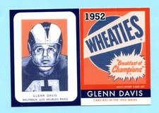2022 - 1952 Wheaties Style Collector Card # 33 Glenn Davis -- Los Angeles Rams