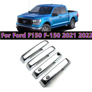 Juego de 4 piezas de cubierta de manija lateral cromada para Ford F150 F-150 2021 2022 - Imagen 1 de 3