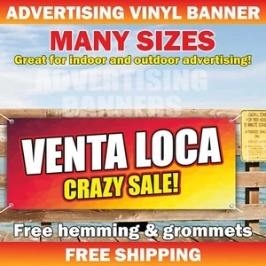 VENTA LOCA CRAZY SALE Advertising Banner Vinyl Mesh Sign Clearance Discount - Picture 1 of 5