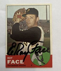 ROY FACE 1962 TOPPS AUTOGRAPHED SIGNED AUTO BASEBALL CARD 408 PIRATES