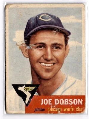 1953 Topps Vintage Joseph Dobson #5 Hole By Ear White Sox (Poor Condition) - Image 1 of 3