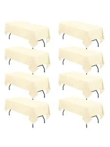 8 Packs Beige Tablecloth 60 x 102 inch,Rectangle Table Clothes for 6 Foot Tab... - Picture 1 of 6