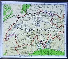 Map of Switzerland, Physical & Political 1920's/1930's Magic Lantern Glass Slide