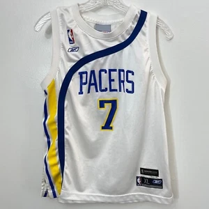 Reebok Jermaine O'Neal Indiana Pacers Jersey Signed By Jamaal Tinsley Youth XL - Picture 1 of 7