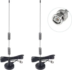 2pcs Police Scanner Antenna Radio HF VHF UHF Silver, Black - Picture 1 of 7
