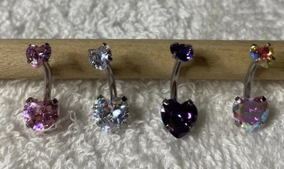 Lot Of 4 belly button Heart Shaped Jewelry Unbranded - Image 1 of 4