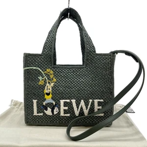 Auténtico Bolso de Mano LOEWE x Suna Fujita Logotipo Rafia 2WAY Verde #36636826 - Imagen 1 de 12