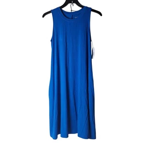 Time & Tru Camiseta Vestido Mujer Talla S Sin Mangas Con Bolsillos Azul Real NUEVO - Imagen 1 de 10