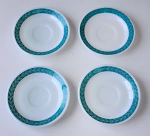 Juego de 4 platillos de restaurante vintage Anchor Hocking hoja de laurel azul - Imagen 1 de 5