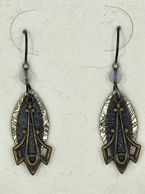 Pendientes colgantes de latón cobre plata  Foto 1 de 2