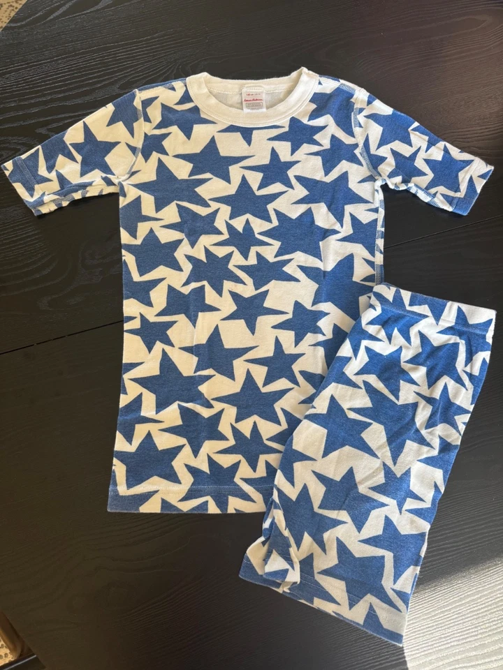 Hanna Andersson SS/Short Bottom Star Pajamas Boys Girls Size 10 - Image 1 of 1