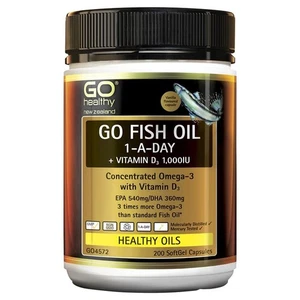 Aceite de pescado Go Healthy GO 1 al día + vitamina D 1000 UI 200 cápsulas - Imagen 1 de 1