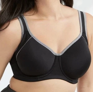 Wacoal 853302 Black Lindsey Sport Contour Underwire Bra 38C NEW $76 Quick Ship - Bild 1 von 7
