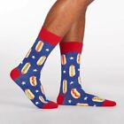 Foot Long Men's Crew Socks Blue Sock It To Me  Hot Dog Novelty Fashion New