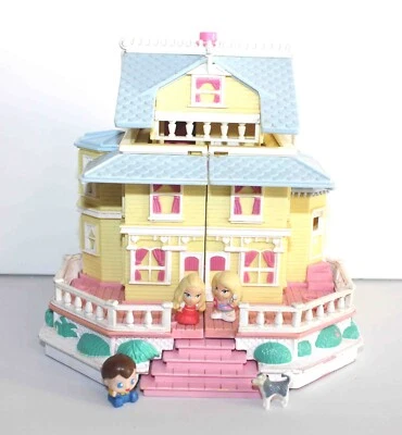 Vintage Bluebird Toys Polly Pocket Clubhouse Mansion 1995 2 Girls Boy  Dog Mom - Image 1 of 4