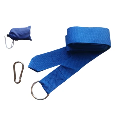 HAMACA PORTÁTIL AZUL CUERDAS PARA DORMIR VIAJE AL AIRE LIBRE CAMPING MOCHILA Foto 1 de 4