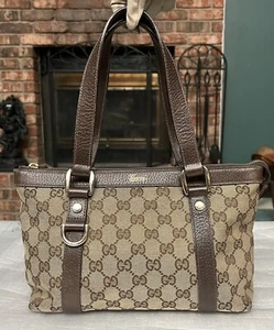 Gucci GG Logo Supreme Abbey Small Tote Bag Brown Canvas Purse Handtasche - TOP - Bild 1 von 13