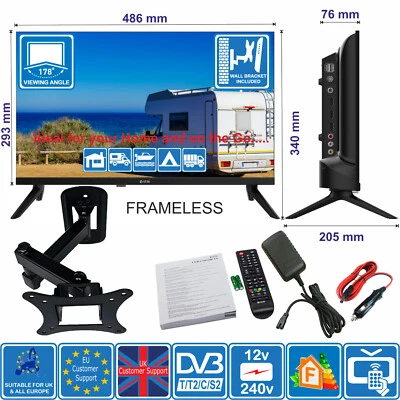 eStar 22" TV + Wall Bracket 12V / 240V Full HD TV for MOTORHOME CARAVAN BOAT VAN - Image 1 of 4