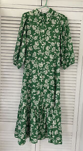 ZARA Green Floral Midi Dress Size M