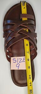 BRAND NEW LEATHER JOLLY KNOCKER ROMAN SANDALS WITH TOE STRAP UNISEX ADULT'S