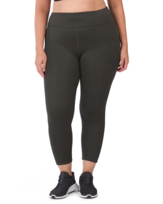 Legging interior cepillado Kyodan para mujer verde militar recortado tiro alto talla 2X NUEVO  Foto 1 de 4