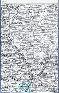 Bamberg Forchheim Baiersdorf Heiligenstadt 1910 mapa parcial/Ln. Scheßlitz Baunach - Imagen 1 de 1