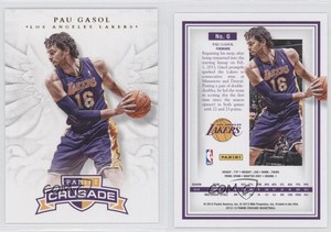 2012-13 Panini Crusade Pau Gasol #6 HOF