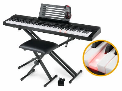Digital 88 Leucht-Tasten Keyboard E-Piano Piano Set X-Ständer Hocker Kopfhörer - Bild 1 von 4