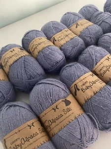 Lot of 677 grams (13 Ball), Drops Baby Alpaca Silk Yarn, Rare Super-luxury Fibre - Picture 1 of 11