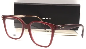 NEW FENDI FE 50004I 069 OVERSIZED BURGUNDY-GOLD AUTHENTIC FRAME EYEGLASSES 51-17 - Picture 1 of 6