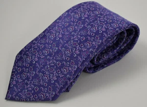 Valentino Silk Purple Violet Pink Designer Tie Floral Vines 60” X 3.25” Italy - Picture 1 of 10
