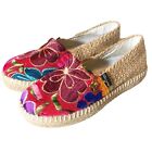AngeLozano Floral Embroidered Jute Espadrilles Slip On Made in Mexico 8