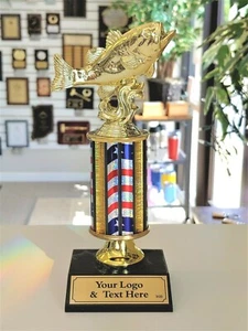 ANGELPOKAL AUSZEICHNUNG 7 3/4" HOCH KOSTENLOSER SCHRIFTZUG & VEREINSLOGO IHRE FARBWAHL B# - Bild 1 von 5